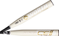 Two views of the white barrel of a 2022 SuperCell Gold XL USSSA bat - SKU: WSG22U image number null