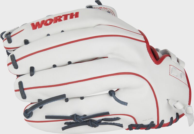 Freedom White/Navy/Red Slowpitch Softball Glove, Multiple Sizes