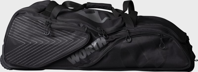 A black Worth wheeled softball bag - SKU: WORBAG-WB-BLK loading=