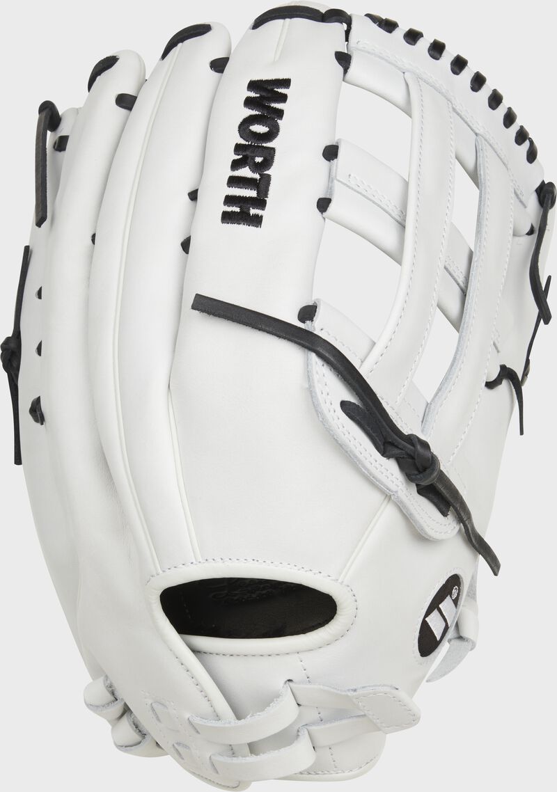 Freedom White/Black Slowpitch Softball Glove, Multiple Sizes loading=