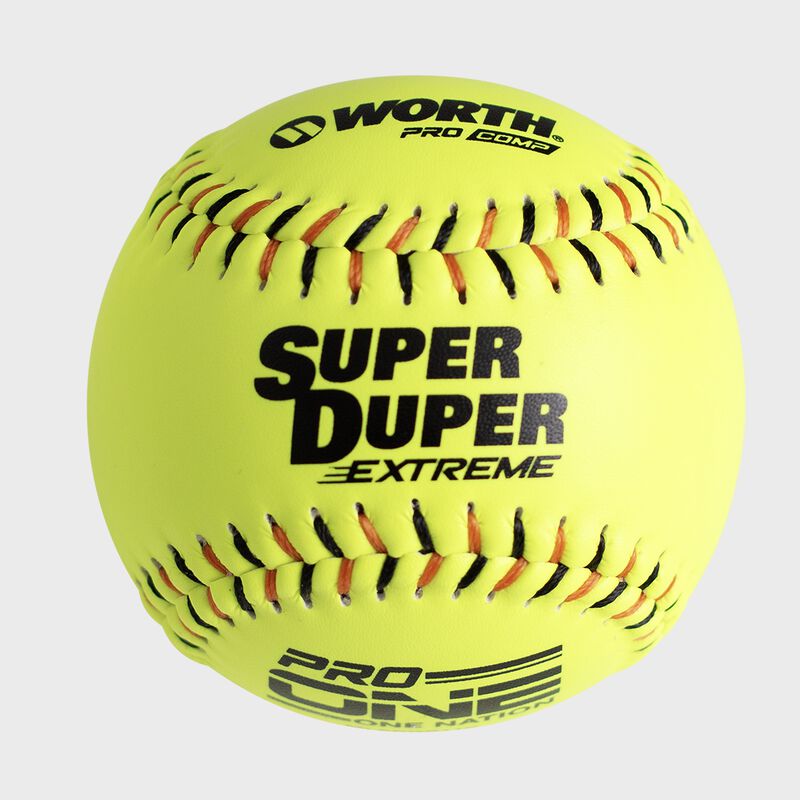 Worth ONE NATION Super Duper Extreme PRO COMP Multi-Layer Black/Orange Stitch Ball, 1 Dozen