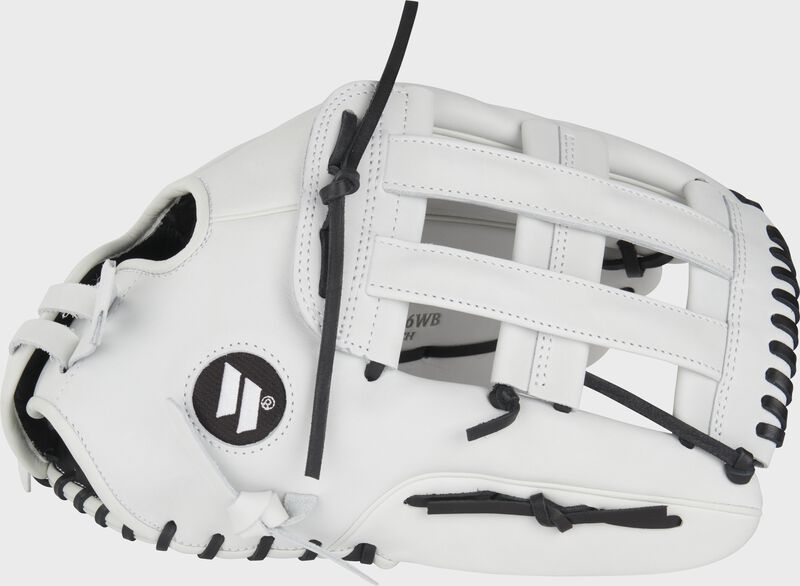 Freedom White/Black Slowpitch Softball Glove, Multiple Sizes loading=