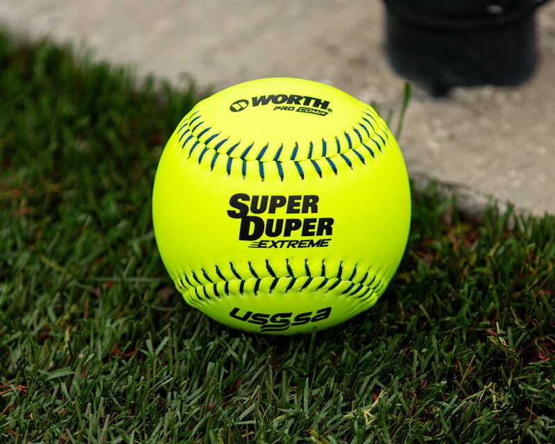 Worth USSSA Super Duper Extreme PRO COMP Multi-Layer Navy Stitch Ball, 1 Dozen