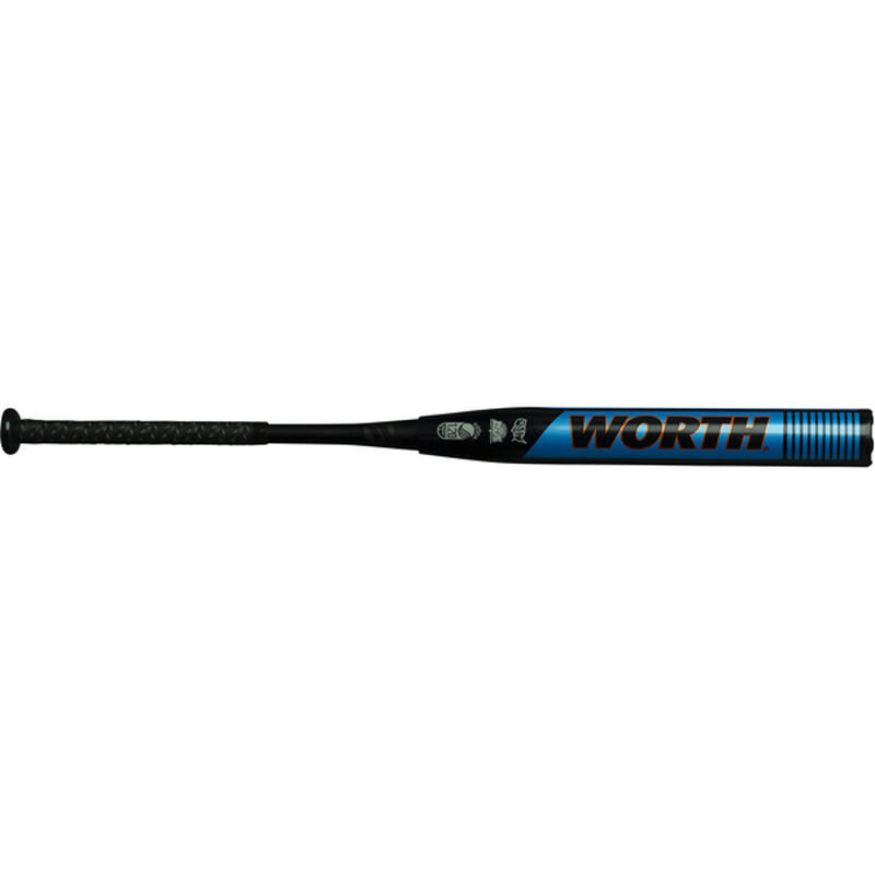 A 2020 Worth Mach 1 XL Reload bat with a blue Worth logo - SKU: WM20MU loading=
