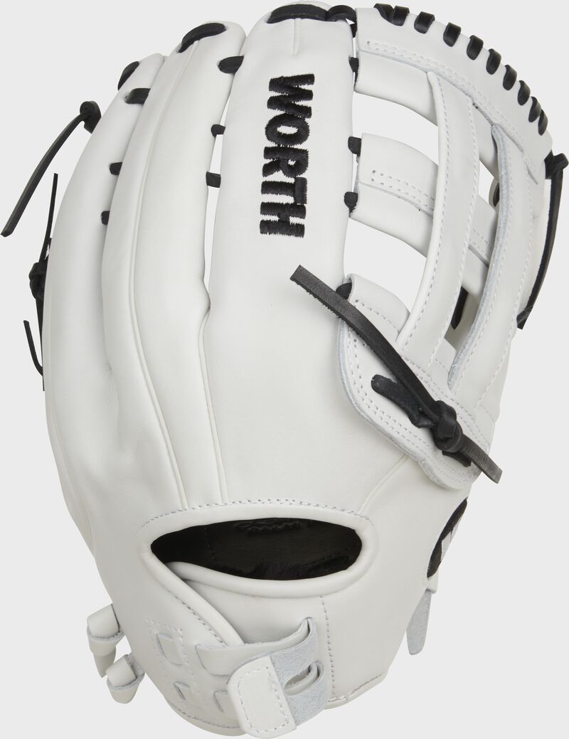 Freedom White/Black Slowpitch Softball Glove, Multiple Sizes