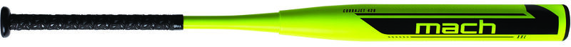 A yellow Mach Cobra Jet USSSA XXL bat with a black Mach logo on the barrel - SKU: WM21MU image number null