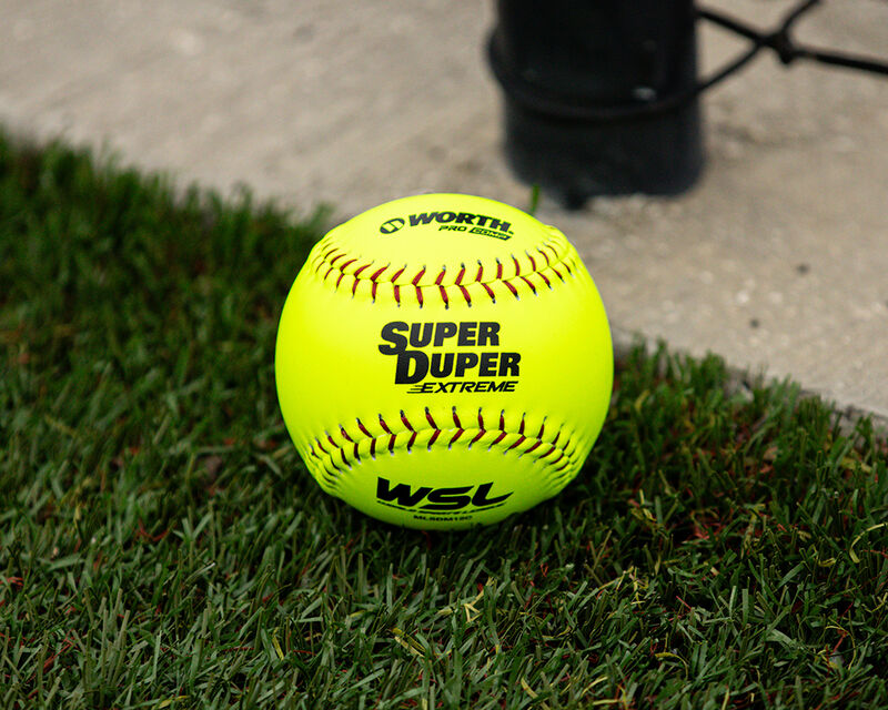 Worth WSL Super Duper Extreme PRO COMP Multi-Layer Maroon Stitch Ball, 1 Dozen