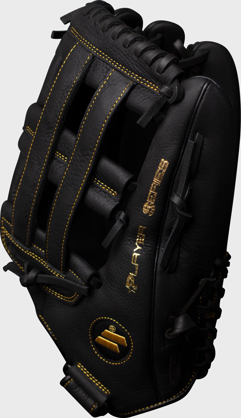 Thumb of a black Player Series 15 in glove with a black H web - SKU: WPL150-PH loading=