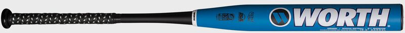 Worth logo on the barrel of a KReCHeR USSSA softball bat - SKU: WRH22U image number null