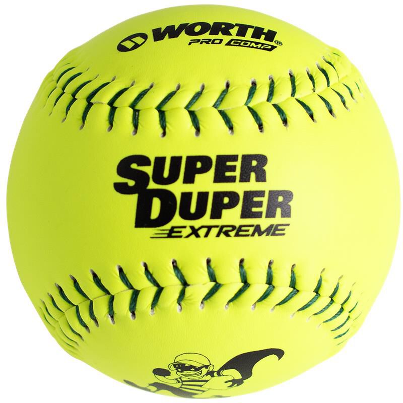 Worth ISA Super Duper Extreme PRO COMP Multi-Layer Green Stitch Ball, 12", 1 Dozen