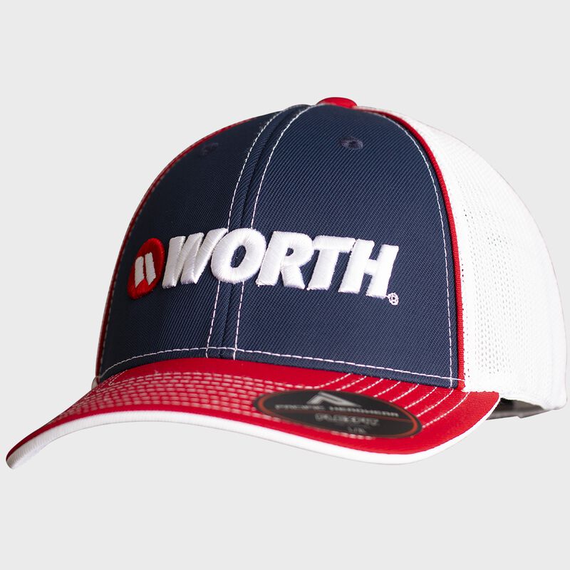 Worth Pro Logo Slowpitch Hat, Red/White/Navy loading=