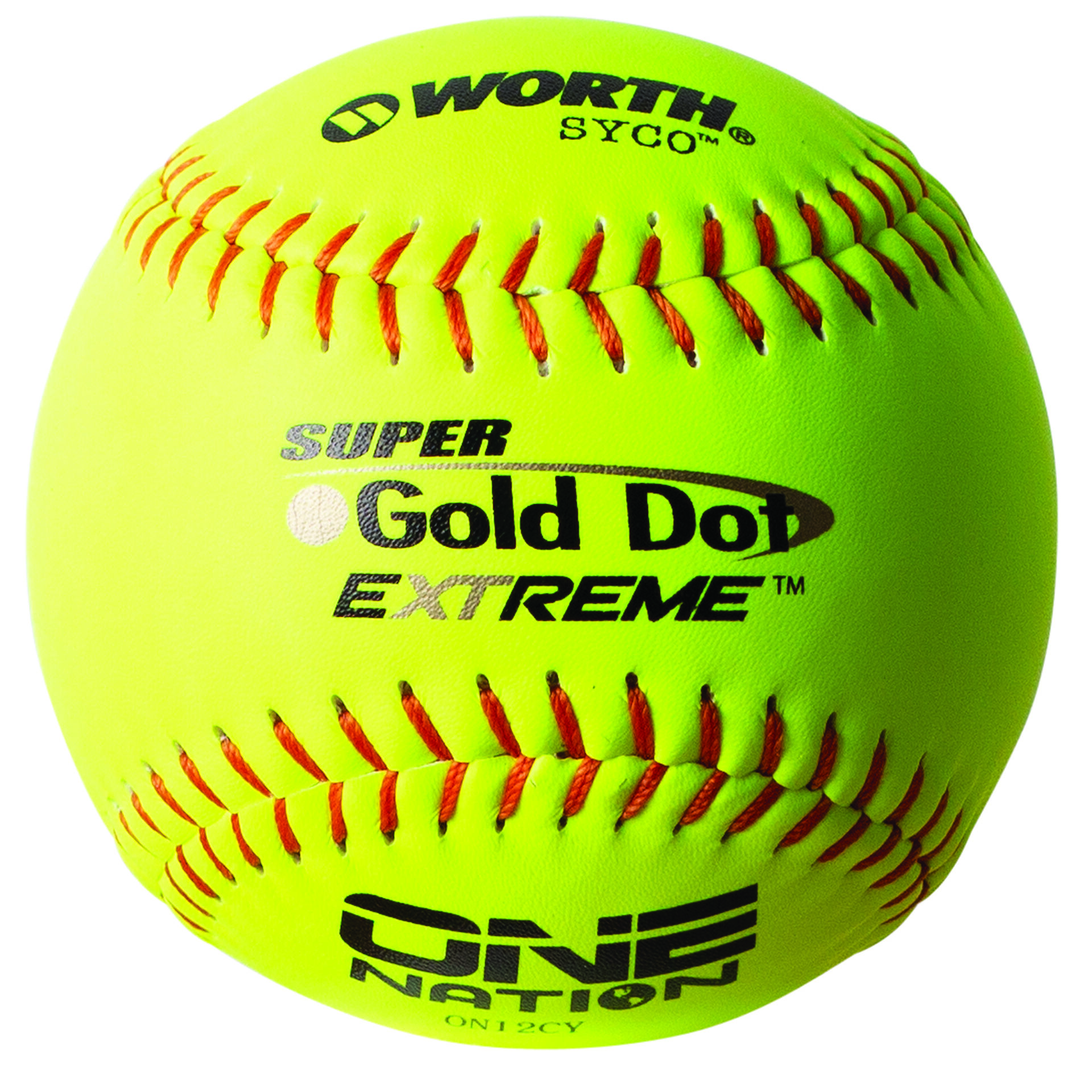 Worth One Nation 12 inch Gold Dot Slowpitch Softball Balls ON12CY 