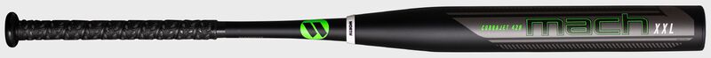 Barrel of a black 2022 Worth Mach 1 Cobra Jet 428 maxload slow pitch bat - SKU: WM22MA image number null