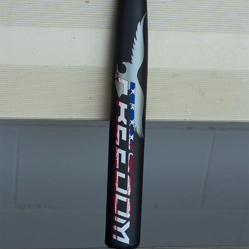 Freedom logo on the barrel of a Freedom USA bat on a bench - SKU: WSA3FRB