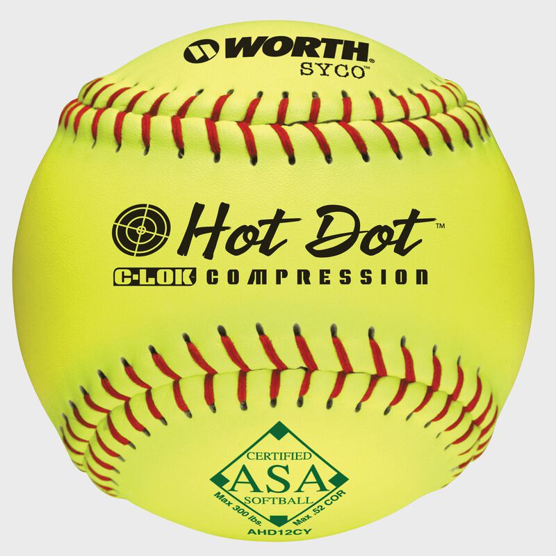 ASA / USA 12 in Hot Dot Softballs (AHD12CY) image number null