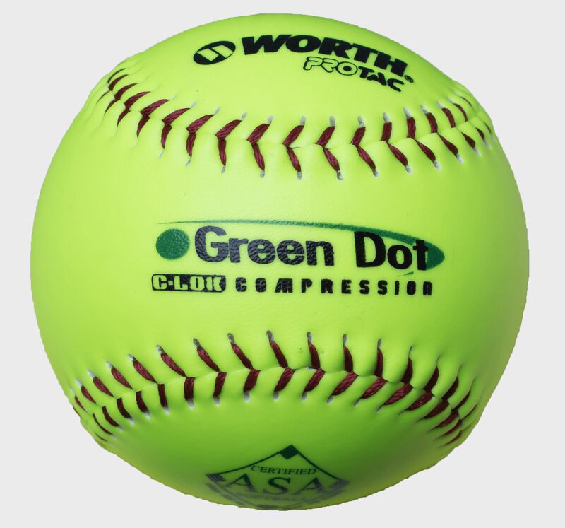 ASA / USA 11 in Green Dot Softballs (AHD11SY) loading=