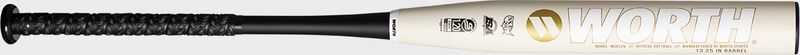 Worth logo on the white barrel of a SuperCell Gold XL USSSA softball bat - SKU: WSG22U image number null