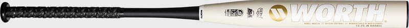 Worth logo on the white barrel of a SuperCell Gold XL USSSA softball bat - SKU: WSG22U loading=