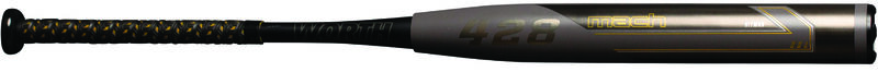 Gold Worth logo on the brown barrel of a Mach 1 Hitman senior league bat - SKU: WMDRSS